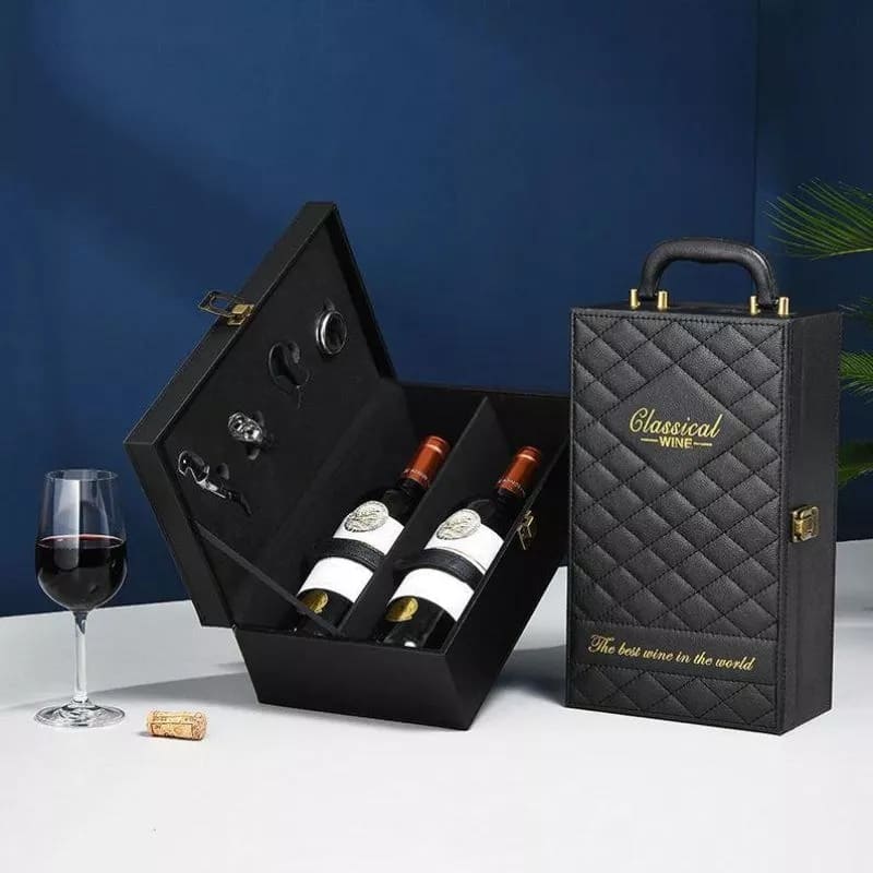 vinfodral deluxe läder vinlåda som presentset för män