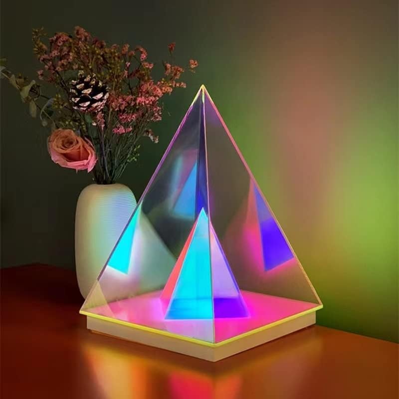 3D pyramid nattlampa ljus - bordslampa belysning bordsdekoration