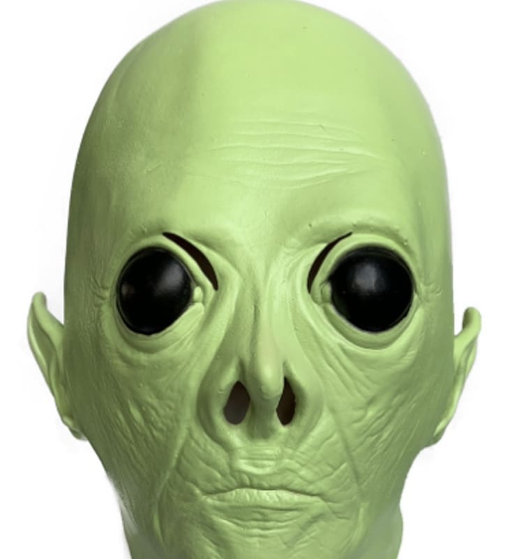 Alien ufo mask grön utomjordisk latex för karneval