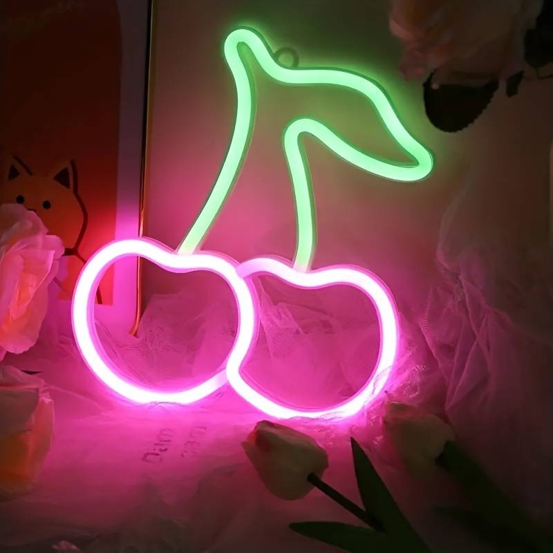 körsbär LED-glödande neonskylt