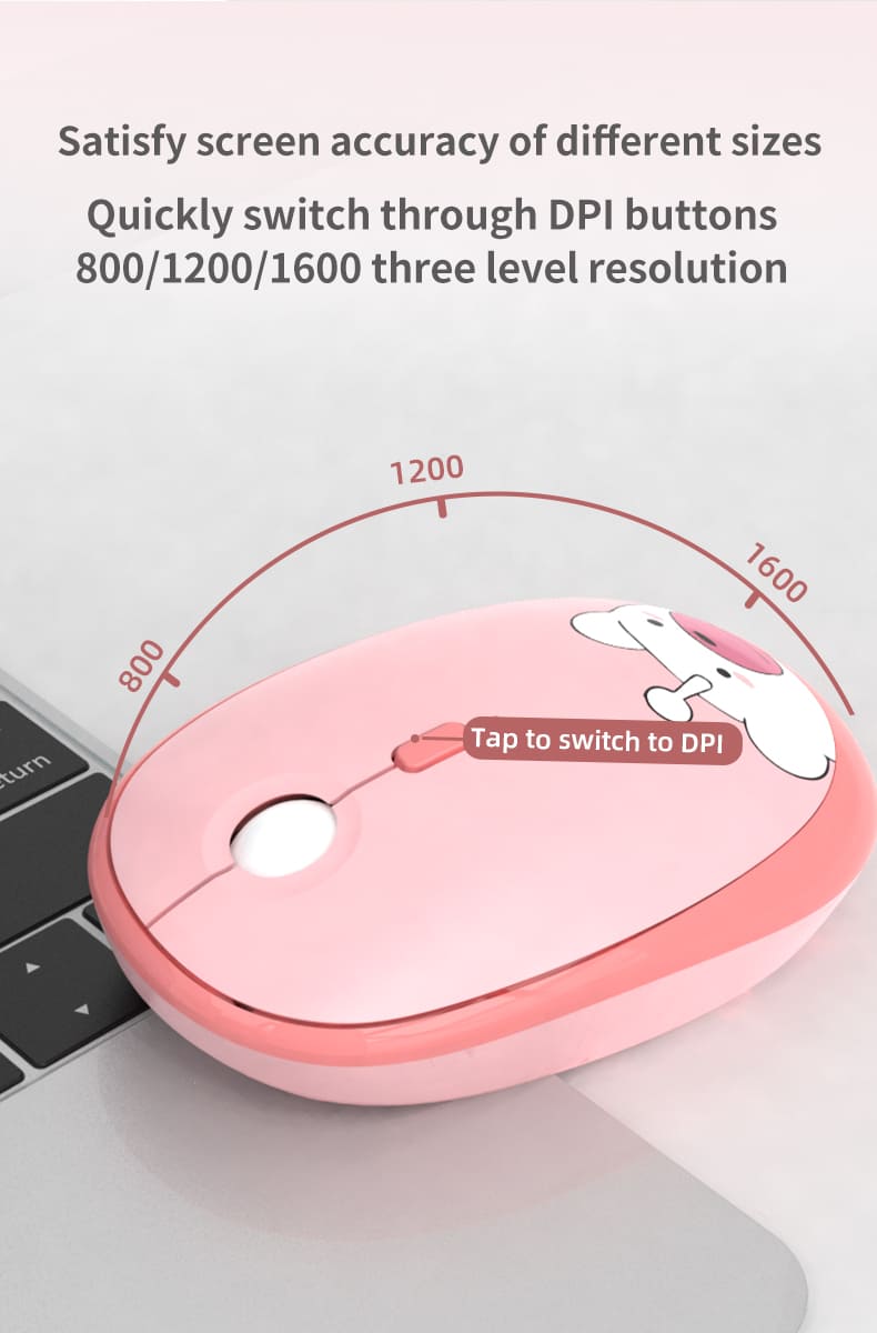 mus optisk rosa nallebjörn trådlöst wifi