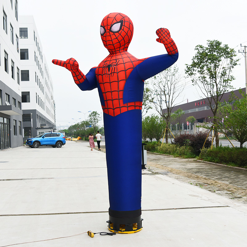 spiderman reklam spindel karaktär figur dans uppblåsbar man kille